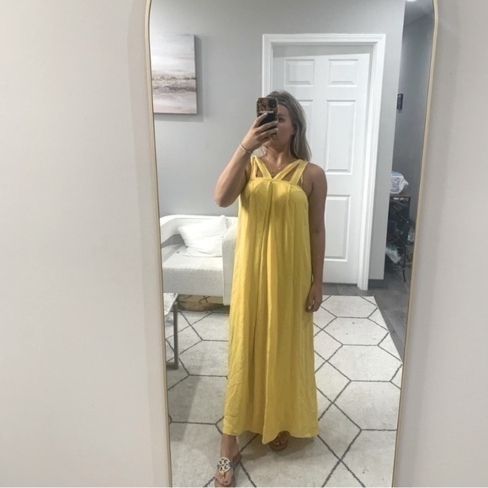 Alice + Olivia Dress High Neck Shift Midi / Maxi in Gold